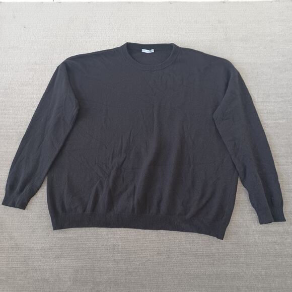 Lost & Found Cashmere Sweater Mens Large Black Crew Stretch Casual Oversized - Picture 9 of 9